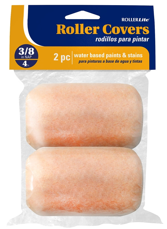 RollerLite All-Purpose 4AP038D Roller Cover, 3/8 in Thick Nap, 4 in L, Polyester Cover, Pink