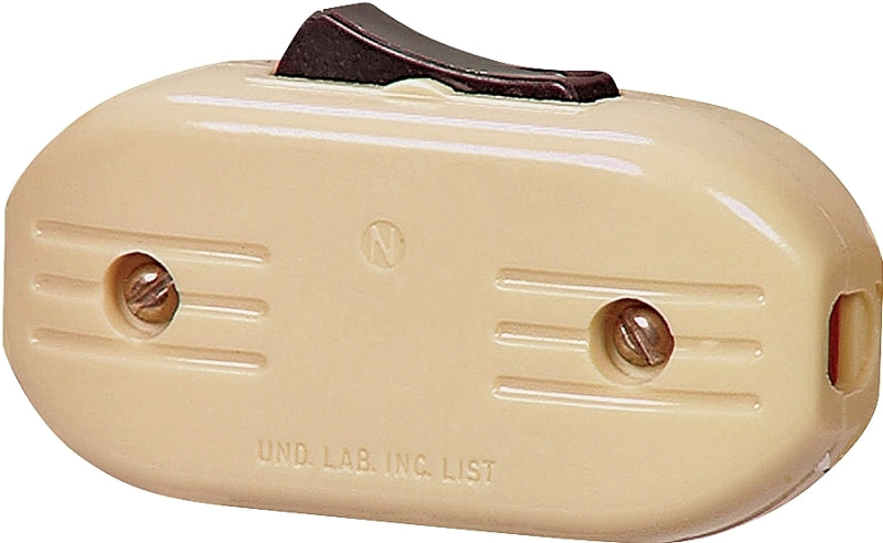 Eaton 933 Series 933V-BOX Cord Switch, 3 A, 120 V, Screw Terminal, Phenolic, Ivory