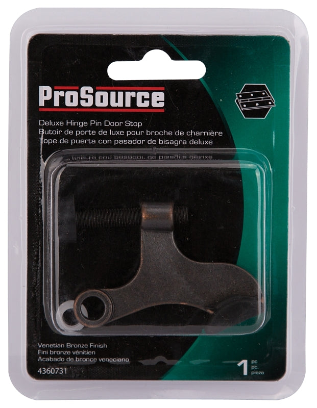 ProSource H20-B049C-VB-PS Deluxe Hinge Pin Door Stop, 2-5/8 in Projection, Die-Cast Zinc & Plastic, Venetian Bronze