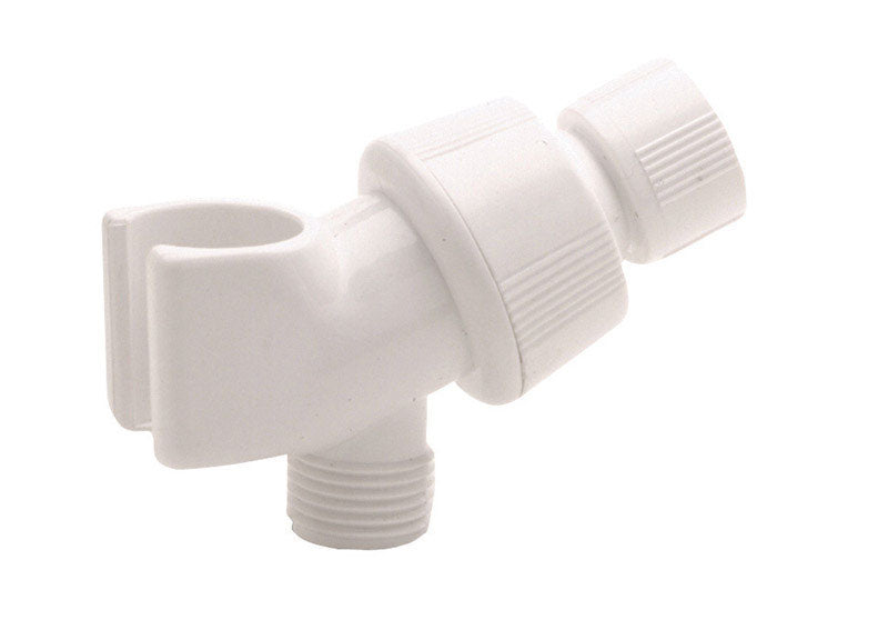 Ace White Plastic Shower Arm Mount