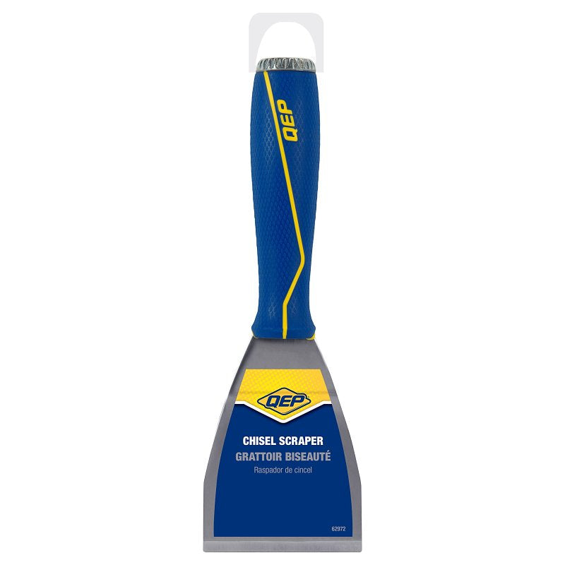 QEP 62972 Chisel Scraper and Stripper, 3 in W Blade, Stainless Steel Blade, Comfort Grip Handle
