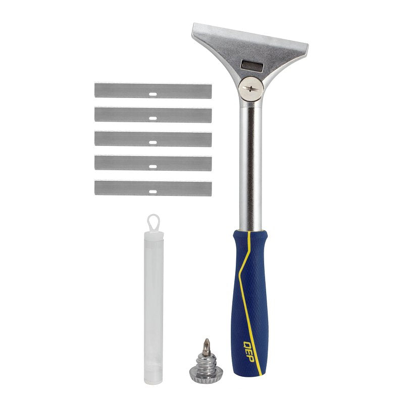 QEP 62920 Floor and Wall Scraper, 4 in W Blade, Stainless Steel Blade, Non-Slip Handle, Plastic Handle