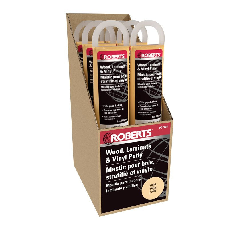 Roberts PC7726 Putty, Paste, Acrylic, Light Wood, 3 oz Tube