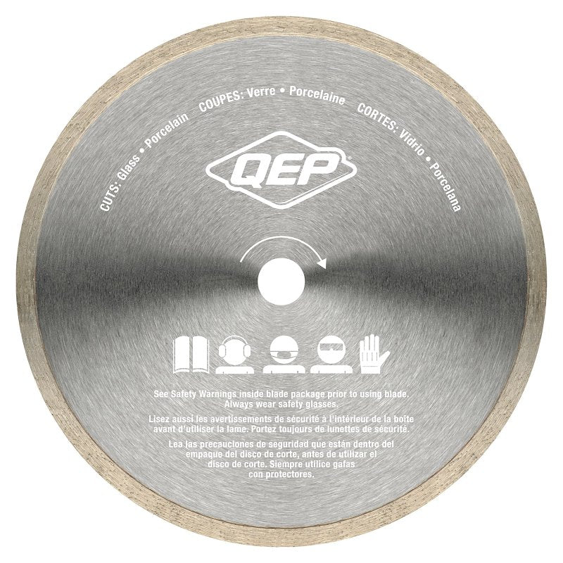 QEP Glass Series 6-7007GL Saw Blade, 7 in Dia, 5/8 in Arbor, Continuous Rim