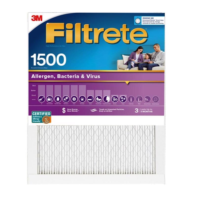 Filtrete 24 in. W X 30 in. H X 1 in. D 1500 MPR Pleated Air Filter 1 pk, Pack of 4