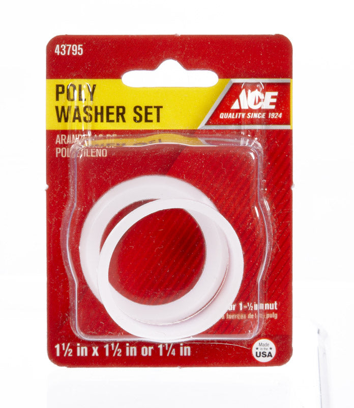 Ace 1-1/2 in. D Plastic Poly Washer 2 pk, Pack of 5