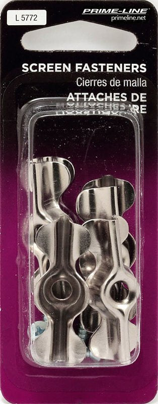 Prime-Line 796-7300 Double Wing Clip, Steel, Pack of 6
