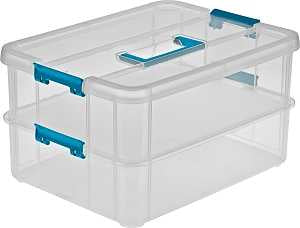 Sterilite 14228604 Tray Organizer, Clear, 14-3/8 in L, 10-3/4 in W, 7-3/4 in H, Pack of 4