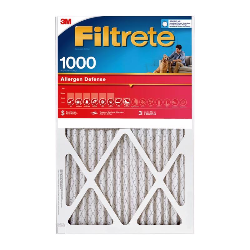 Filtrete 14 in. W X 20 in. H X 1 in. D 1000 MPR Pleated Air Filter 2 pk, Pack of 3