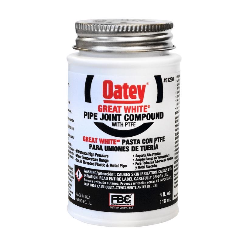 Oatey Great White White Pipe Joint Compound 4 oz, Pack of 12