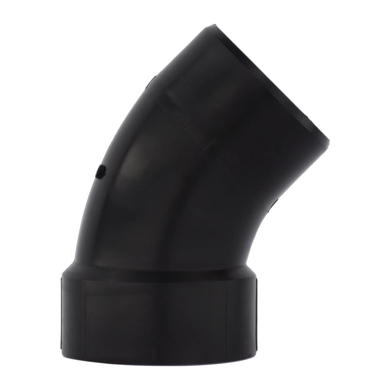 Charlotte Pipe 3 in. Hub X 3 in. D Hub ABS 45 Degree Elbow