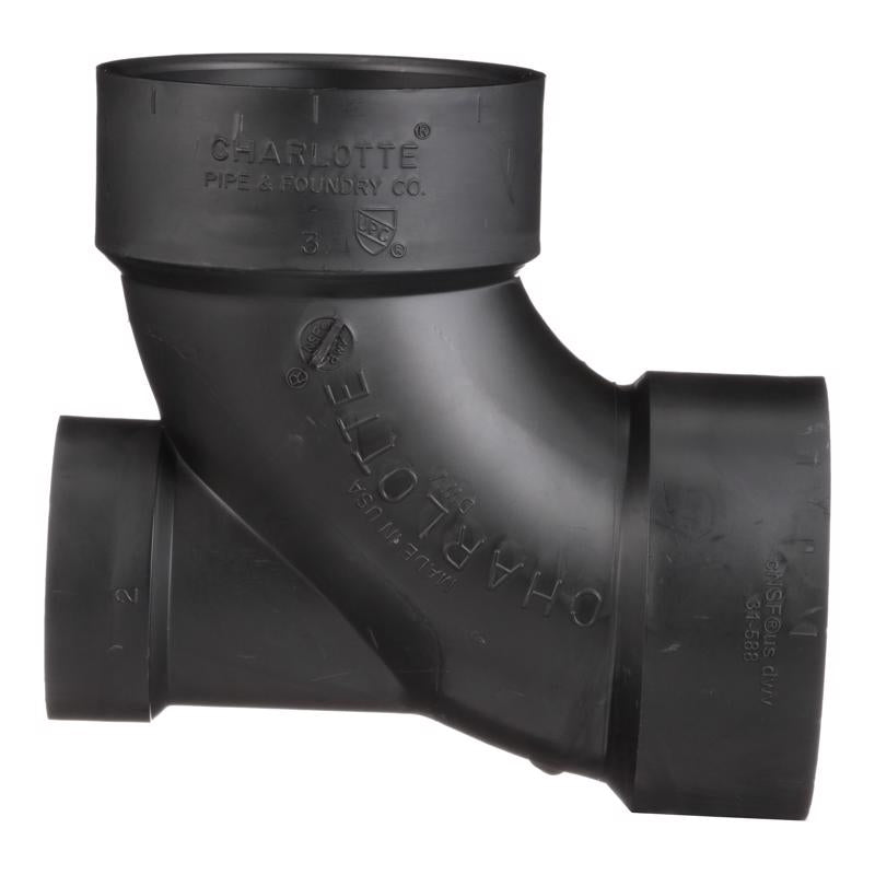 Charlotte Pipe 3 in. Hub X 3 in. D Hub ABS 90 Degree Elbow