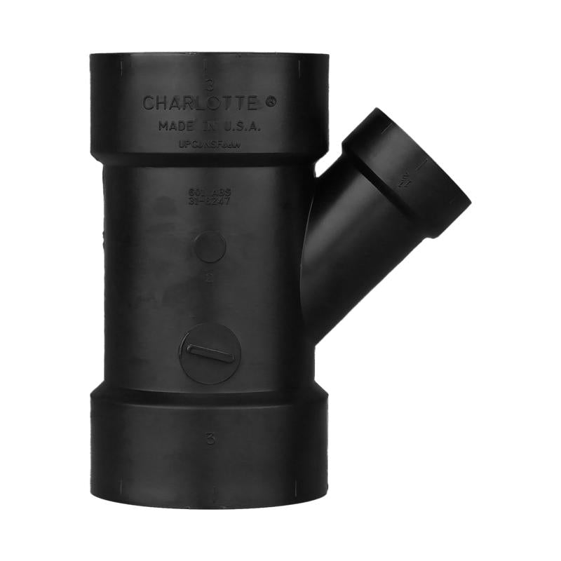Charlotte Pipe 3 in. Hub X 3 in. D Hub ABS Wye