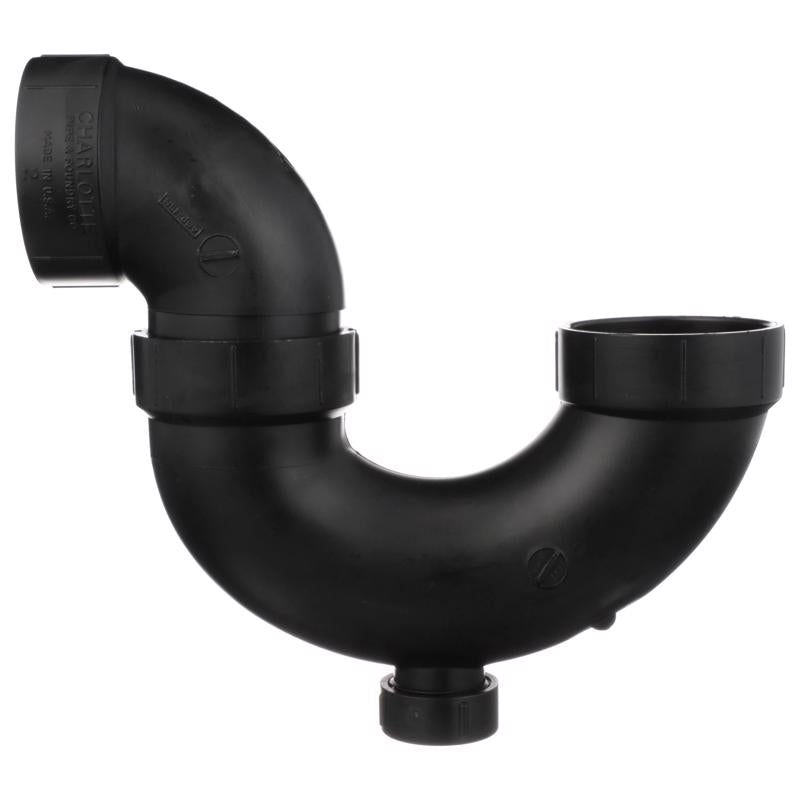 Charlotte Pipe 2 in. Hub X 2 in. D Hub ABS P-Trap