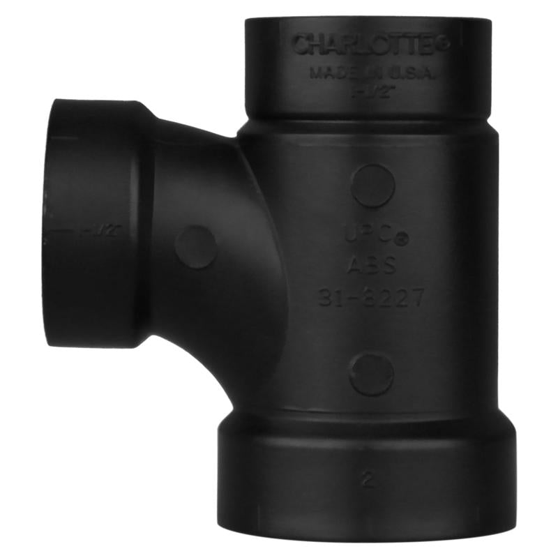 Charlotte Pipe 2 in. Hub X 1-1/2 in. D Hub ABS Sanitary Tee