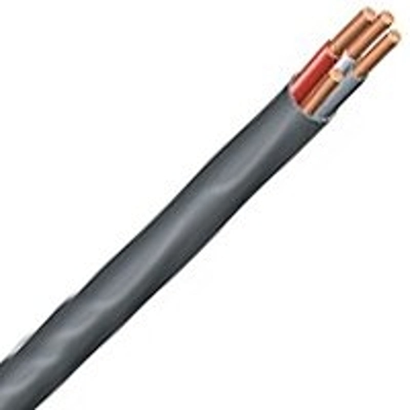 Romex 8/3NM-WGX125 Sheathed Cable, 8 AWG Wire, 3-Conductor, 125 ft L, Copper Conductor, PVC Insulation, Nylon Sheath
