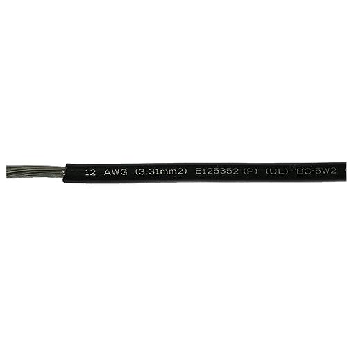 Cobra Wire A2004T0725FT Tinned Copper Battery Cable, 4 AWG, 25', Black