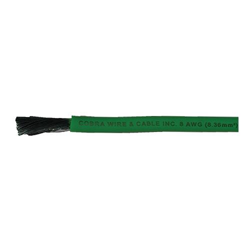 Cobra Wire A2008T03100FT Tinned Copper Battery Cable, 8 AWG, 100', Green