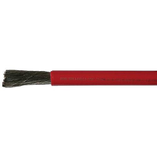 Cobra Wire A2120T01025FT Tinned Copper Battery Cable, 2/0, 25', Red