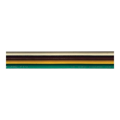 Bare Copper Bonded Ribbon Cable, 100' 16/4 AWG White/Brown/Yellow/Green
