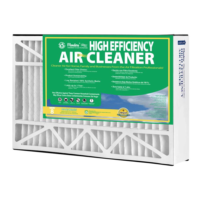 Flanders 16 in. W X 20 in. H X 5 in. Synthetic 8 MERV Pleated Air Filter 1 pk, Pack of 2