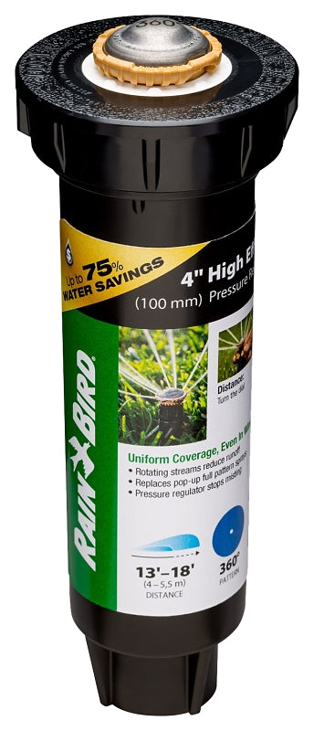 Rain Bird 12SAFPROPR Mini Pop-Up Rotor Sprinkler, Full-Circle, 1.85 gpm, 1/2 in Connection, Female Thread, 4 in H Pop-Up