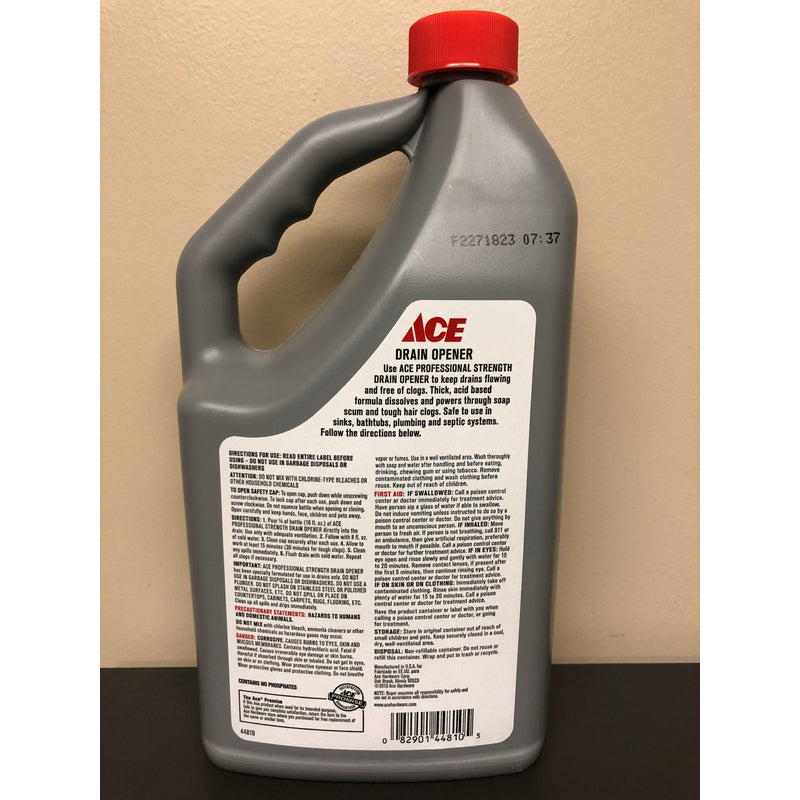 Ace Liquid Drain Clog Remover 80 oz, Pack of 6
