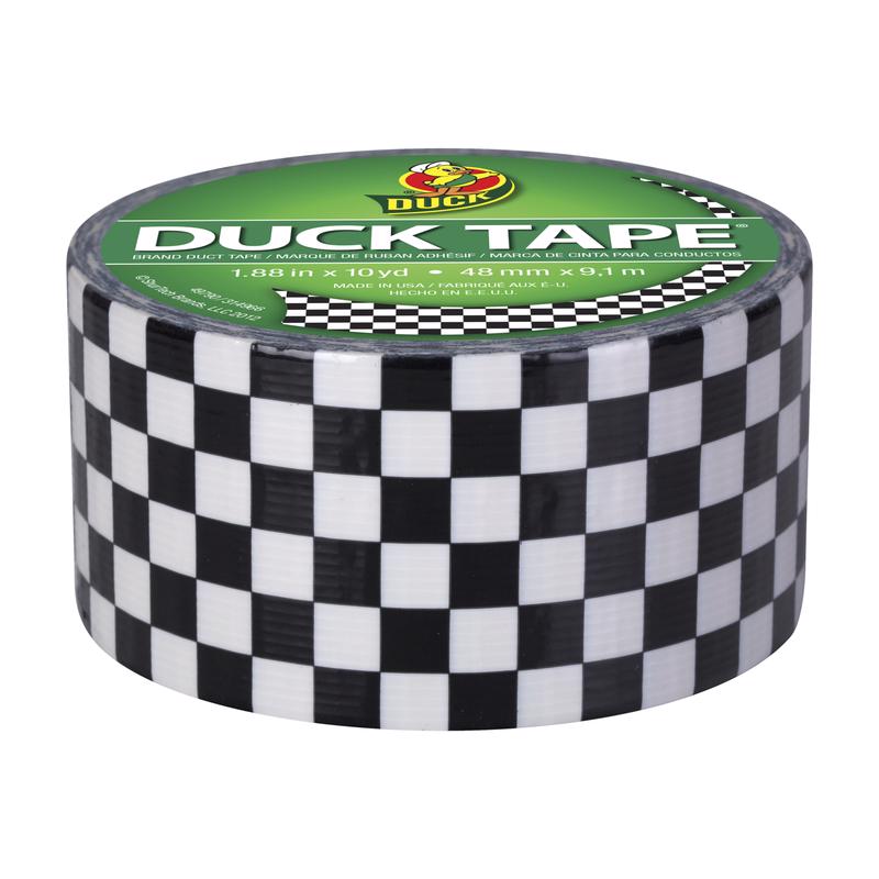Duck 1.88 in. W X 10 yd L Black/White Checker Duct Tape