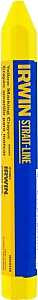 Irwin STRAIT-LINE 66406 High-Visibility Lumber Crayon, Yellow, 1/2 in Dia, 4-1/2 in L, Pack of 12