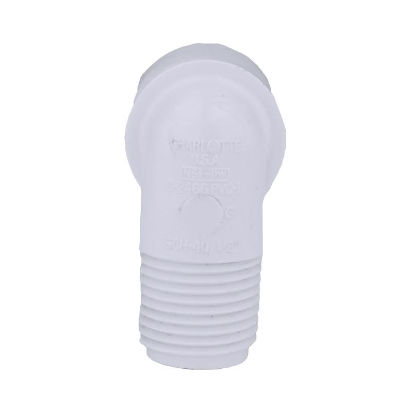 Charlotte Pipe Schedule 40 1/2 in. Slip X 1/2 in. D MPT PVC Street Elbow 1 pk, Pack of 25