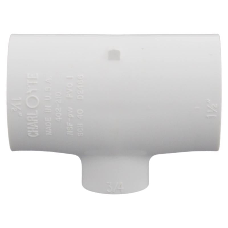 Charlotte Pipe Schedule 40 3/4 in. Slip X 1-1/4 in. D Slip PVC Reducing Tee 1 pk