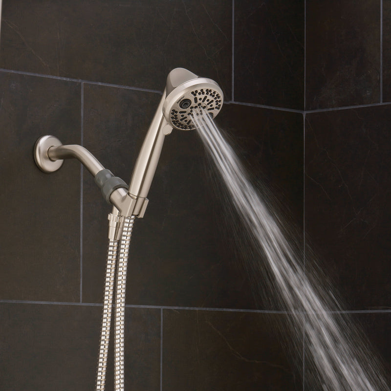 Oxygenics PowerFlow Brushed Nickel ABS Plastic 3 settings Handheld Showerhead 1.75 gpm