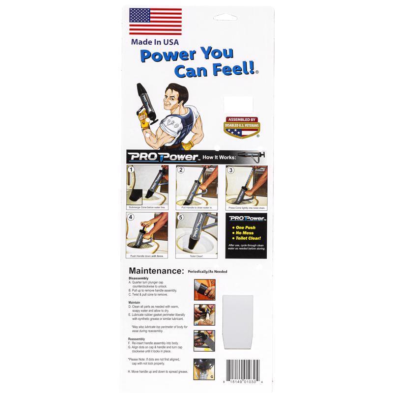 PRO Power Super Plunger Toilet Plunger 18 in. L X 3 in. D