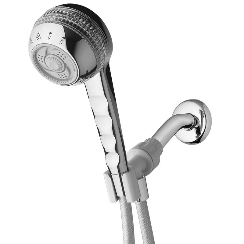 Waterpik PowerSpray Plus Chrome 4 settings Handheld Showerhead 1.8 gpm, Pack of 2