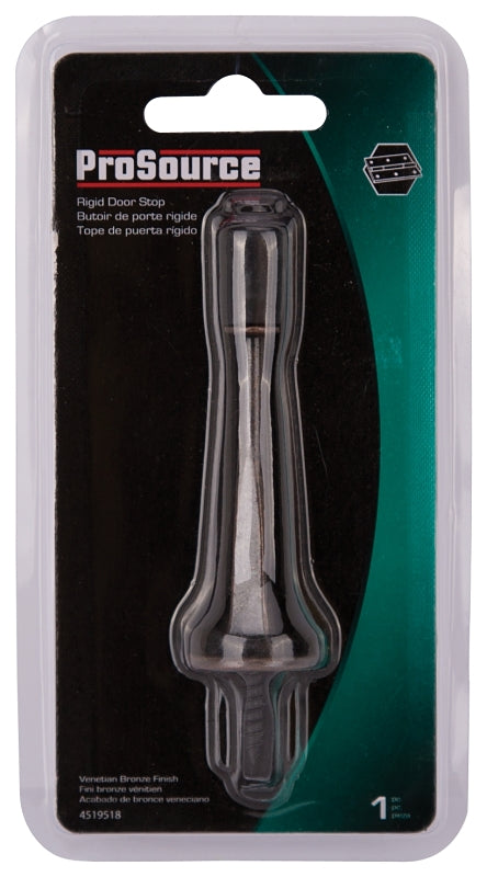 ProSource H20-Z029C-VB-PS Heavy-Duty Rigid Door Stop, 15/16 in Dia Base, 3-1/8 in Projection, Die-Cast Zinc & Plastic