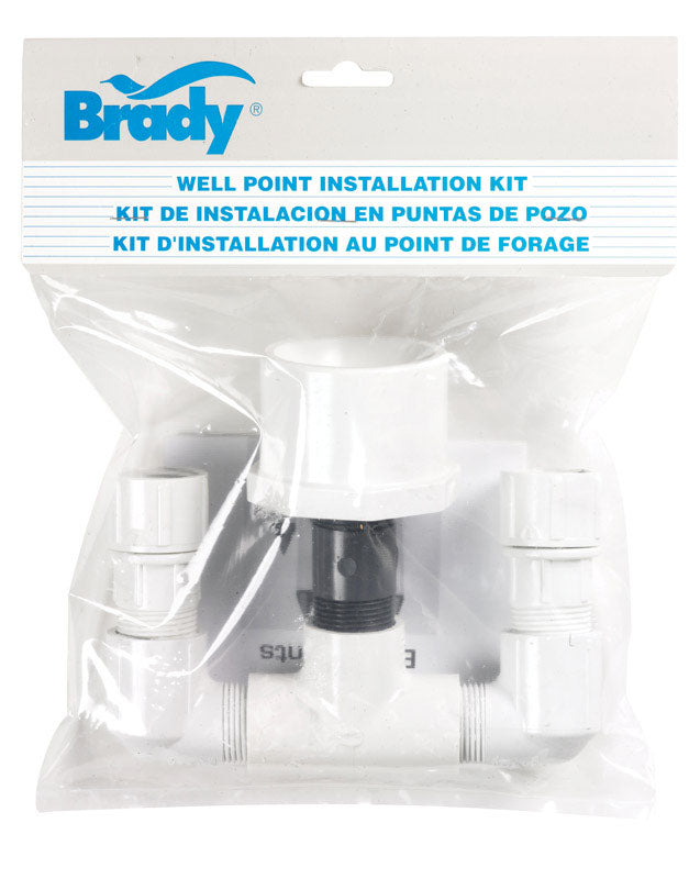 Brady PVC White 1 1/4 2 in. Well Point Installation Kit