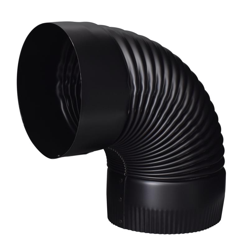 Imperial 6 in. D X 6 in. D 90 deg Galvanized Steel Stove Pipe Elbow, Pack of 4