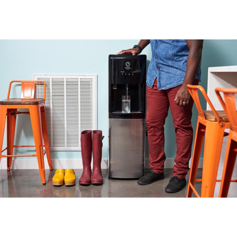 Primo Water Deluxe 5 gal Black/Gray Water Dispenser Stainless Steel