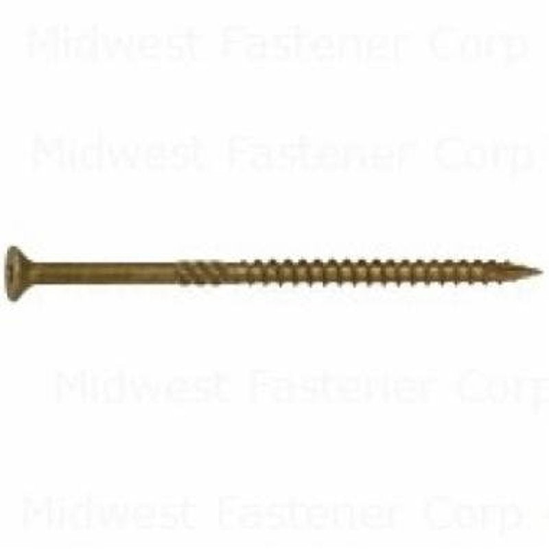 SaberDrive 50748 Deck Screw, #10 Thread, 4 in L, Serrated Thread, Bugle Head, Star Drive, Type 17 Point, Steel, 48 PK