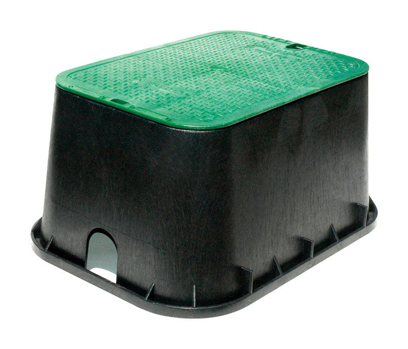NDS 20 in. W X 13 in. H Rectangular Valve Box with Overlapping Cover Black/Green