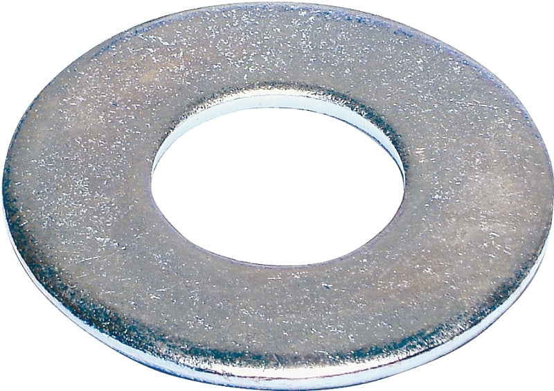 Midwest Fastener 04694 Flat Washer, 1/2 in ID, 1.38 in OD, 0.13 in Thick, Steel, Zinc-Plated, 2 Grade, 25 lb Package