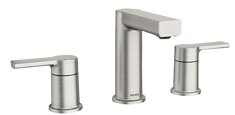 Moen Rinza Series 84629SRN Bathroom Faucet, 1.2 gpm, 2-Handle, 3-Faucet Hole, Metal, Spot Resist Brushed Nickel