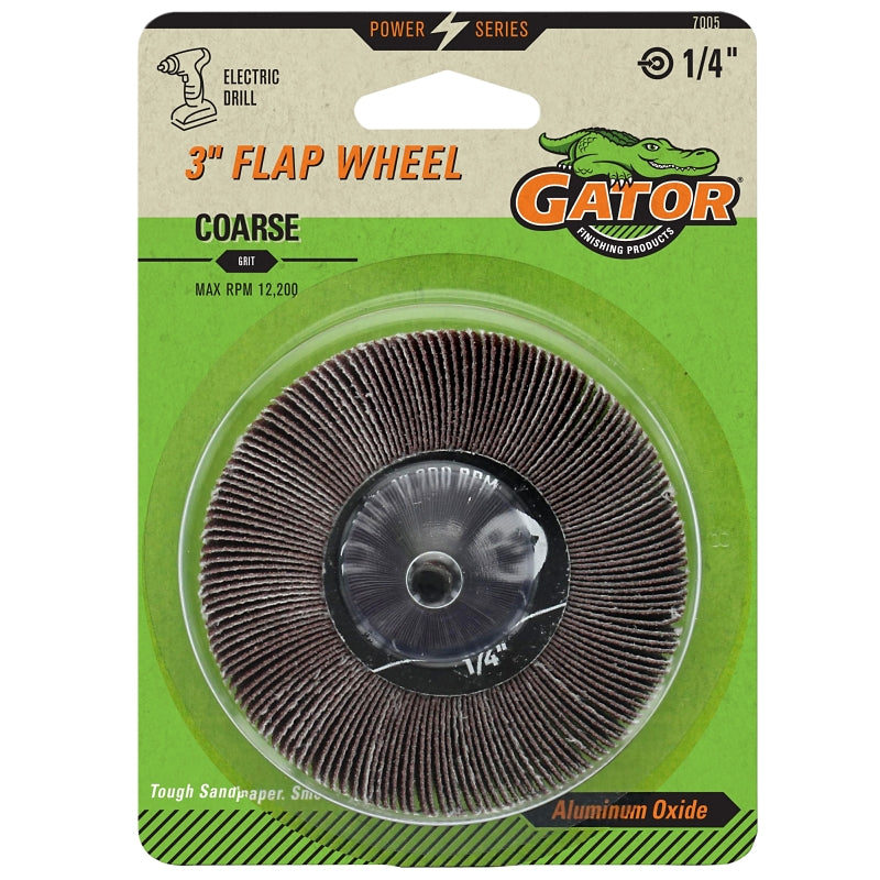 Gator 7005GA Flap Wheel, 3 in Dia, Coarse, Aluminum Oxide Abrasive