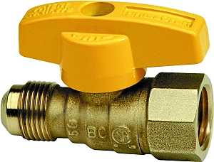 BrassCraft TBV6F-8 Gas Ball Valve, 3/8 x 1/2 in Connection, Flared x FIP, 5 psi Pressure