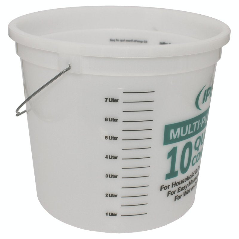 Leaktite-IPL Plastics 1045139-10 Paint Container, 10 qt Capacity, HDPE, Natural