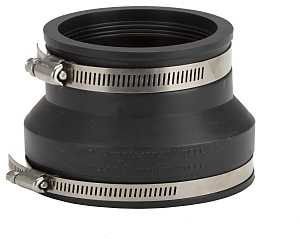 ProSource FC56-64 Coupling, 6 x 4 in, Cast Iron, Plastic and Steel Drain Pipes, PVC, Black