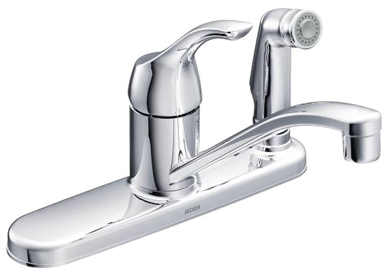 Moen Adler Series CA87554C Kitchen Faucet, 1.5 gpm, 1-Faucet Handle, 3-Faucet Hole, Stainless Steel, Chrome-Plated