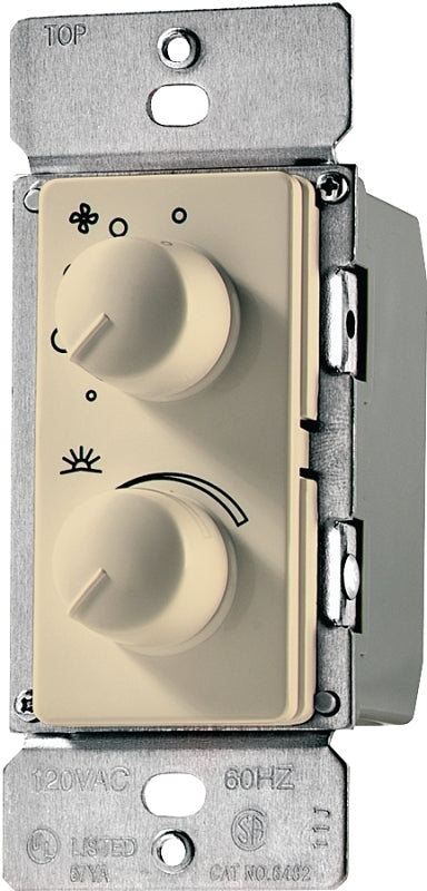 Eaton Wiring Devices RDC15-V-K Fan/Light Control, Hardwired, 1-Pole, 1.5 A, 120 V, Ivory