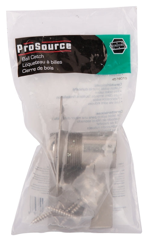 ProSource CB-04SN-PS Ball Catch, Brass, Satin Nickel, Satin Nickel