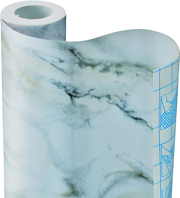 Con-Tact Creative Covering 09F-C9533-12 Contact Paper, 9 ft L, 18 in W, PVC, Marble White